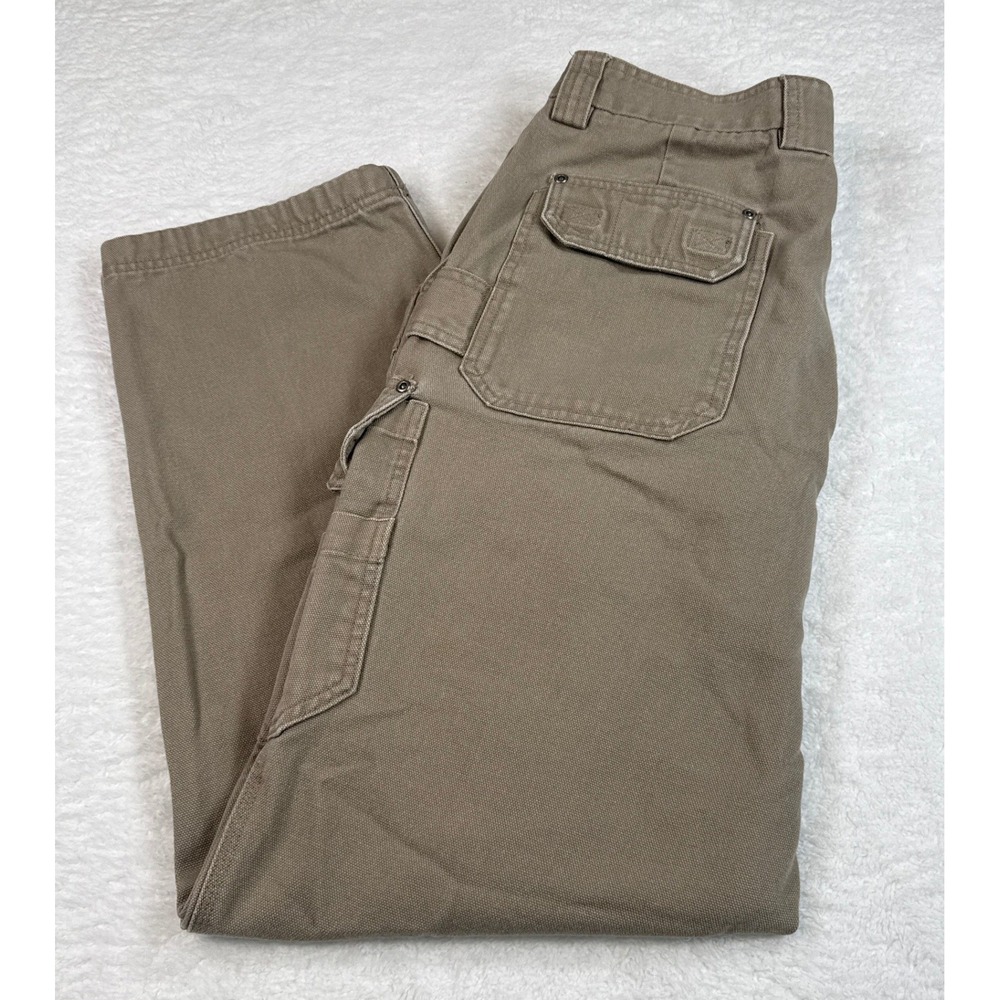 Duluth Trading Cargo Pants Mens 36 Brown Canvas Workwear Utility